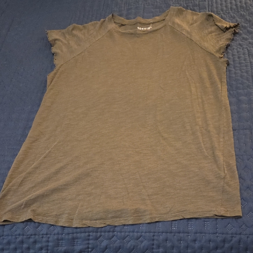 *LAST CALL-DONATE 04/19*                           EUC TORRID OLIVE GREY SS TOP